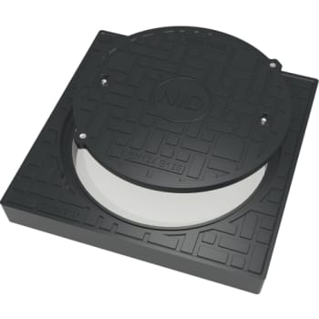 NID 600 mm karm/dæksel m/lås, firkantet, fast, 12,5 t, komposit