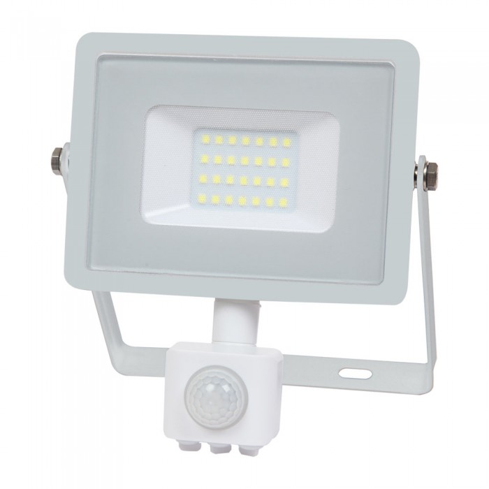 20W LED  projektør m. sensor, 4000K