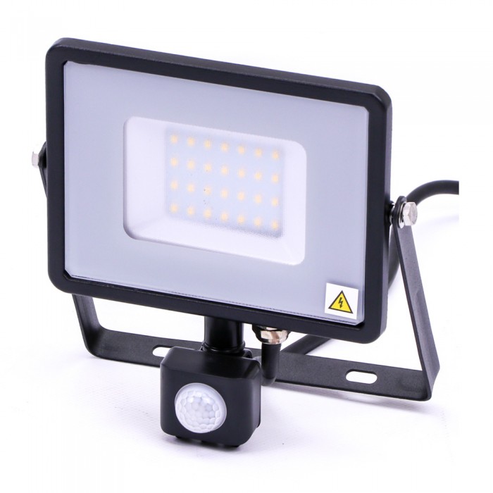30W LED projektør med sensor, 4000K