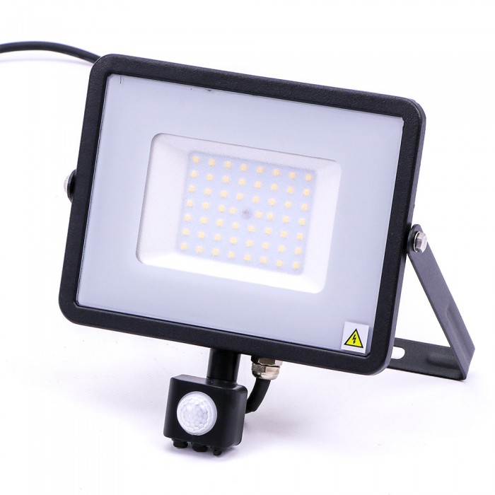 50W LED Projektør med sensor 3000K
