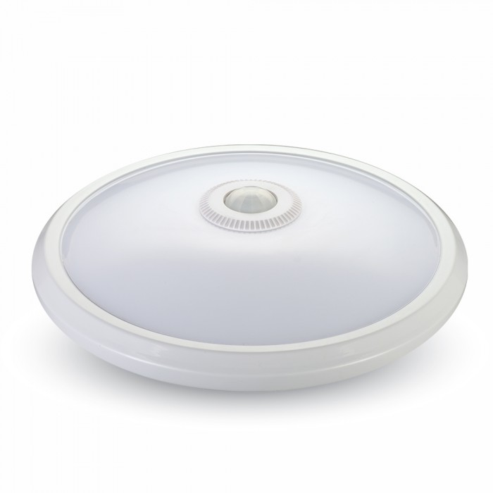 12W LED sensorlampe, 3000K - Hvid