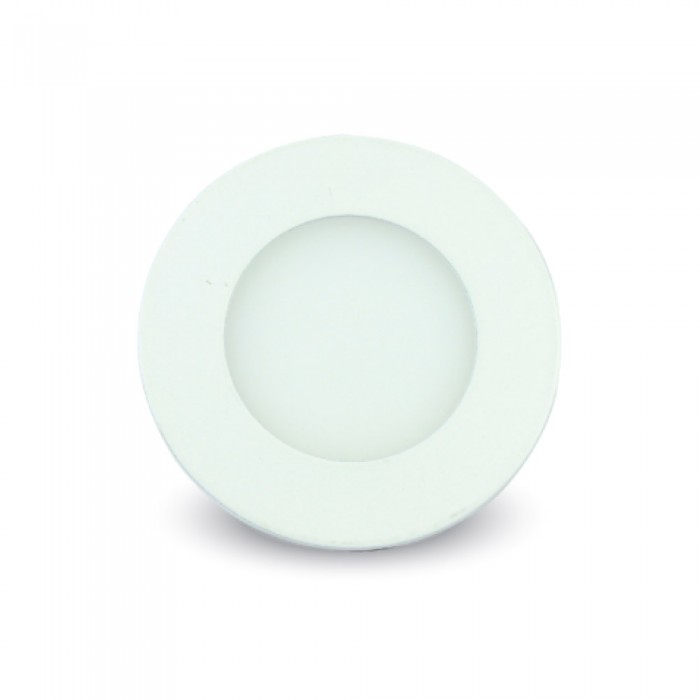 3W LED indbygningspanel - 3000K - Rund