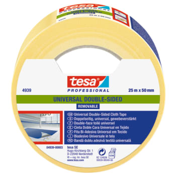 tesa dobbeltklæbende tæppetape 4939, aftagelig, 50 mm x 25 m
