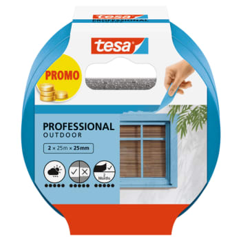 tesa afdækningstape Outdoor 25 mm x 25 m, blå, 2 pk.
