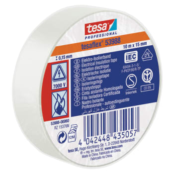 ISOLERINGSTAPE VDE/IEC PVC 10MX15MM HVID
