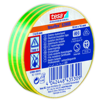 ISOLERINGSTAPE VDE/IEC PVC 10MX15MM G/G