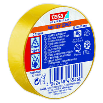 ISOLERINGSTAPE VDE/IEC PVC 10MX15MM GUL