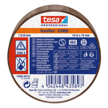 ISOLERINGSTAPE VDE/IEC PVC 10MX15MM BRUN