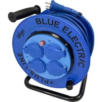 Blue electric kabeltromle +PlusLine, 230 V, 25 m
