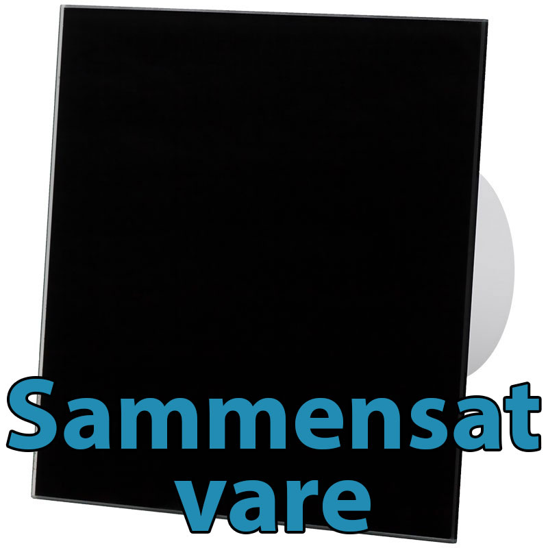 dRim ventilator m. kugleleje og timer sort front