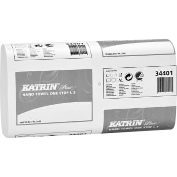 Katrin håndklædeark 344010 Plus, W-fold, 3-lags, hvid, 90 ark