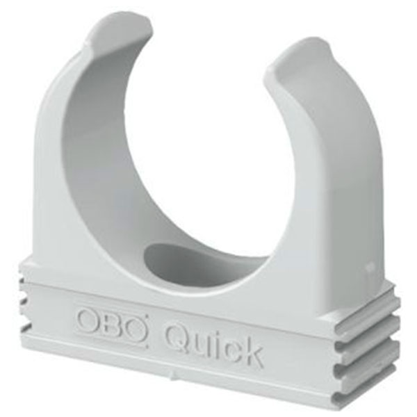 Rørholder til plastrør 20 mm. lysegrå