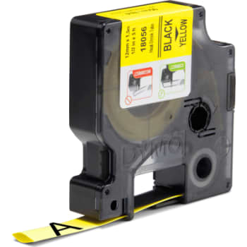 DYMO Rhino Industri tape krympeflex sort på gul 12mx1,5m