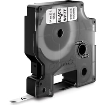 DYMO D1 tape sort/hvid 6mmx7m