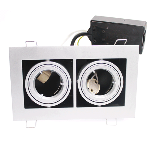 Downlight Dobbelt 230V 20W GU10 - Mat hvid