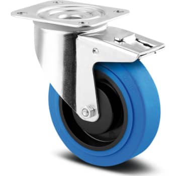 Drejeligt hjul med bremse, Ø125 mm