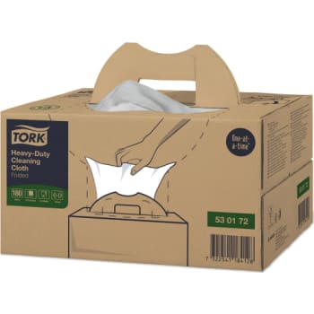Tork W7 aftørringsklud i handy box, 1-lags, hvid, 180 ark