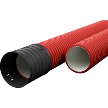 Kabelrør 110mm 6m 450N rød EVOCAB HARD HDPE korrugeret dobbeltvægget (Sælges kun i hele længder)