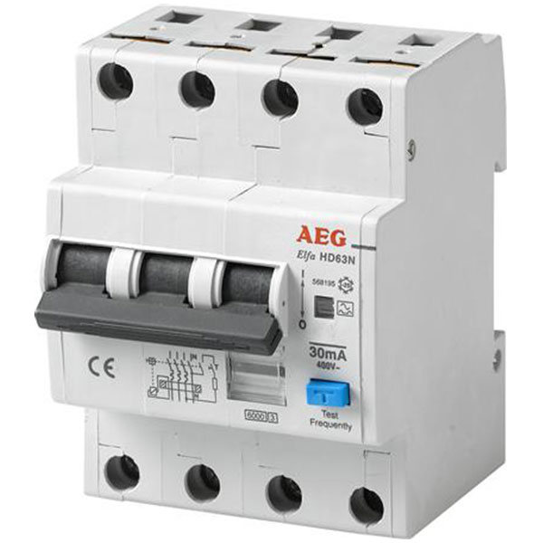 Kombiafbryder 16A 3P+N C 30mA 4m 6kA (HPFI type A)