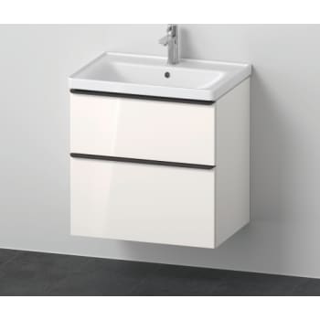 Duravit D-Neo sæt (skab+vask), hvid højglans, 2-skuffer, 650 mm