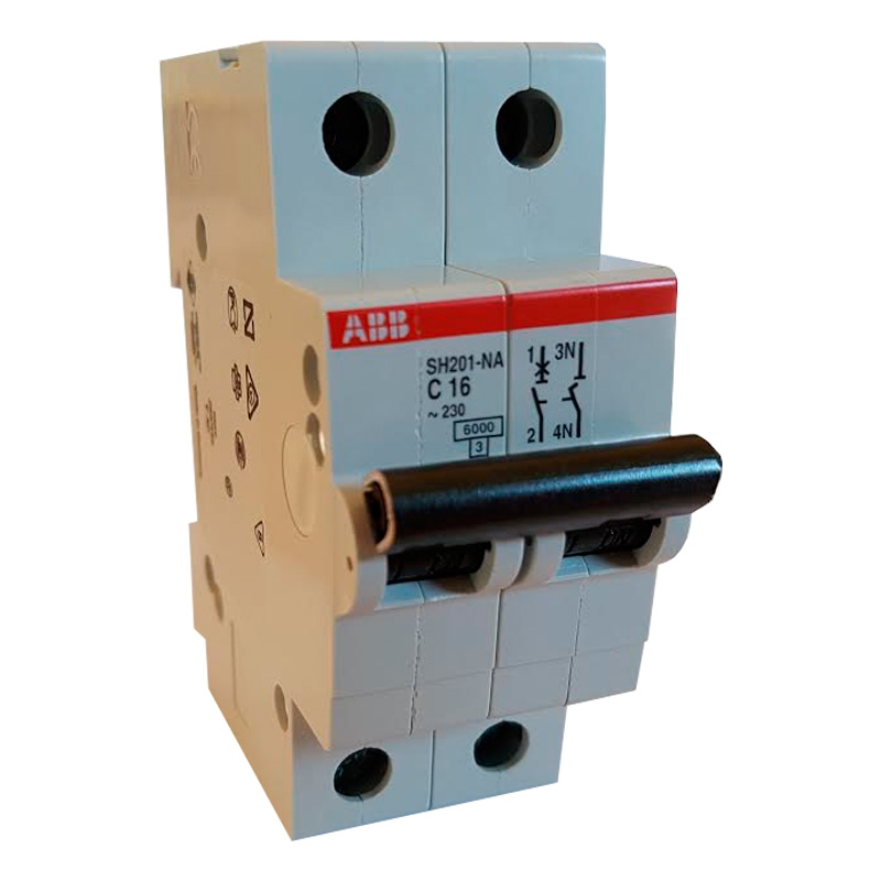 ABB Automatsikring 1P+N 16A C 6kA 2M