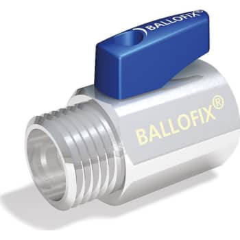 1/2" Kuglehane med blåt greb muffe/nippel