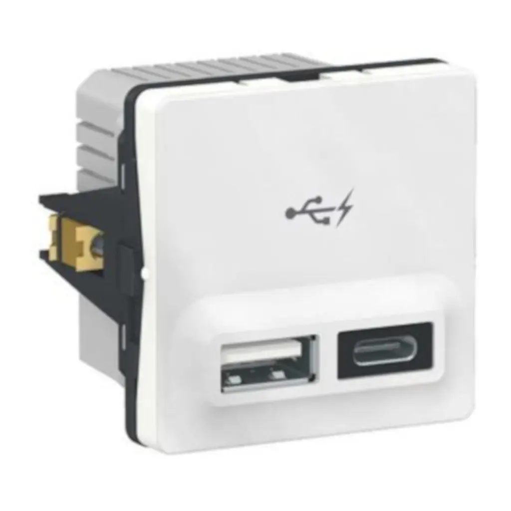 FUGA KOMBI USB UDTAG A+C 2,4A 1M Hvid