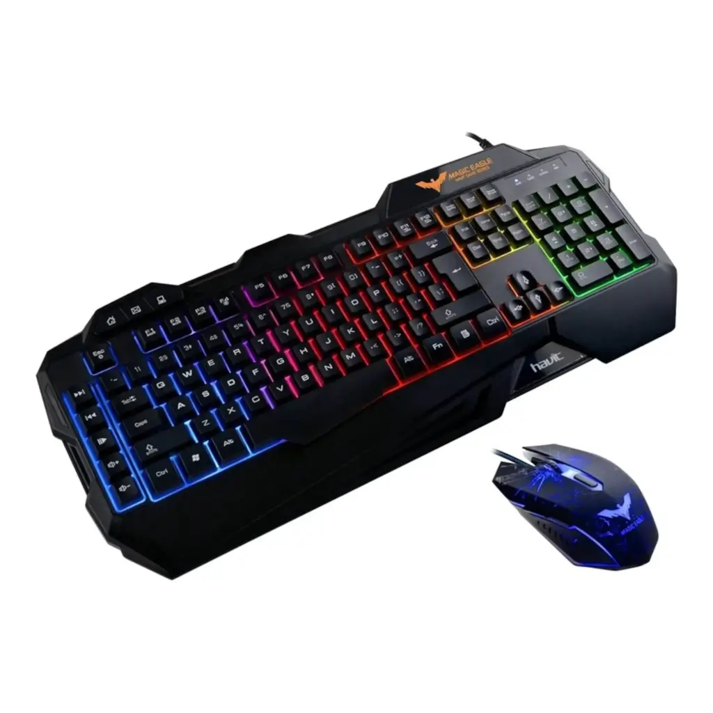 Havit HV-KB558CM Tastatur og mus-sæt Membran Regnbue Kabling Nordisk