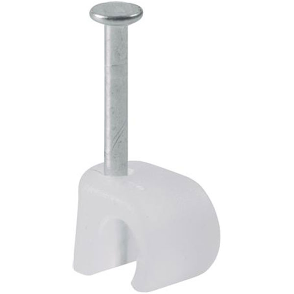 Kabelclips til 5-7mm kabel 20mm søm natur - 100 stk.