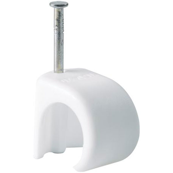 Kabelclips til 7-9mm kabel 25mm søm hvid - 100 stk.