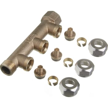 Roth fordelerrør 3 afgreninger x 15mm pex, Euro-red Rødgods