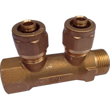 GP Fordelerrør 2-vejs muffe/nippel 3/4" x 15 mm