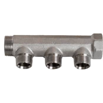 3/4" x 1/2" 3-grens CC 35 fordelerrør messing TEA belægning u/kobl.