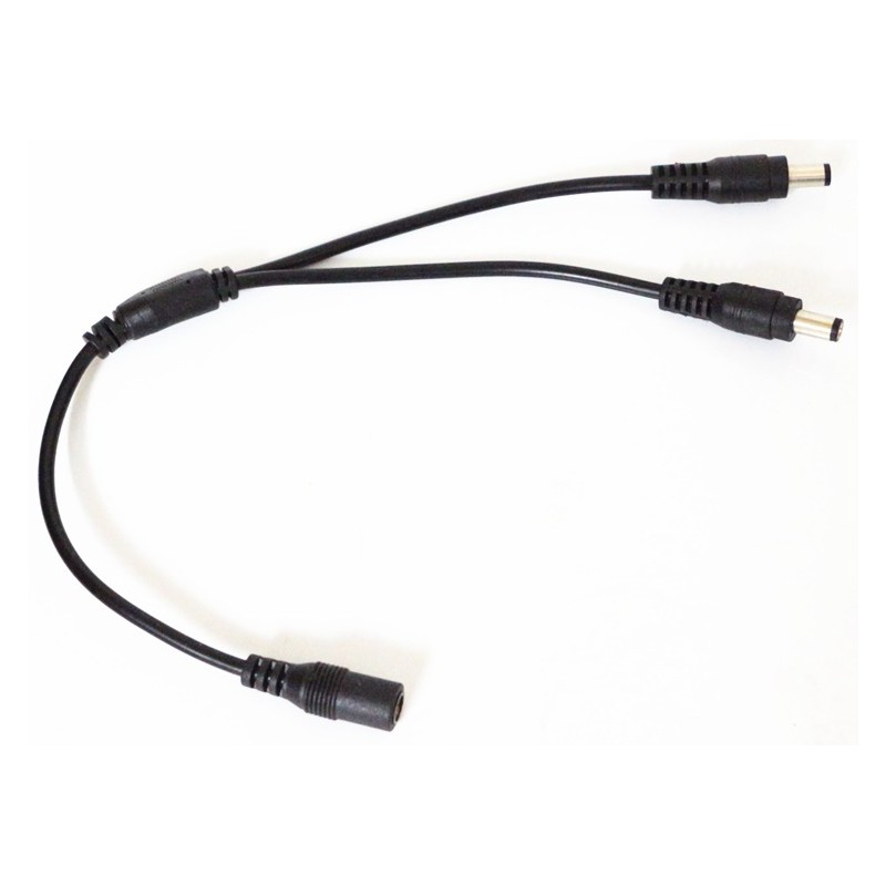 DC kabel splitter - 5V-48V, sort