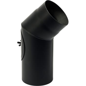 150 mm Metalbestos Sorte røgrør knærør 45° med renseklap