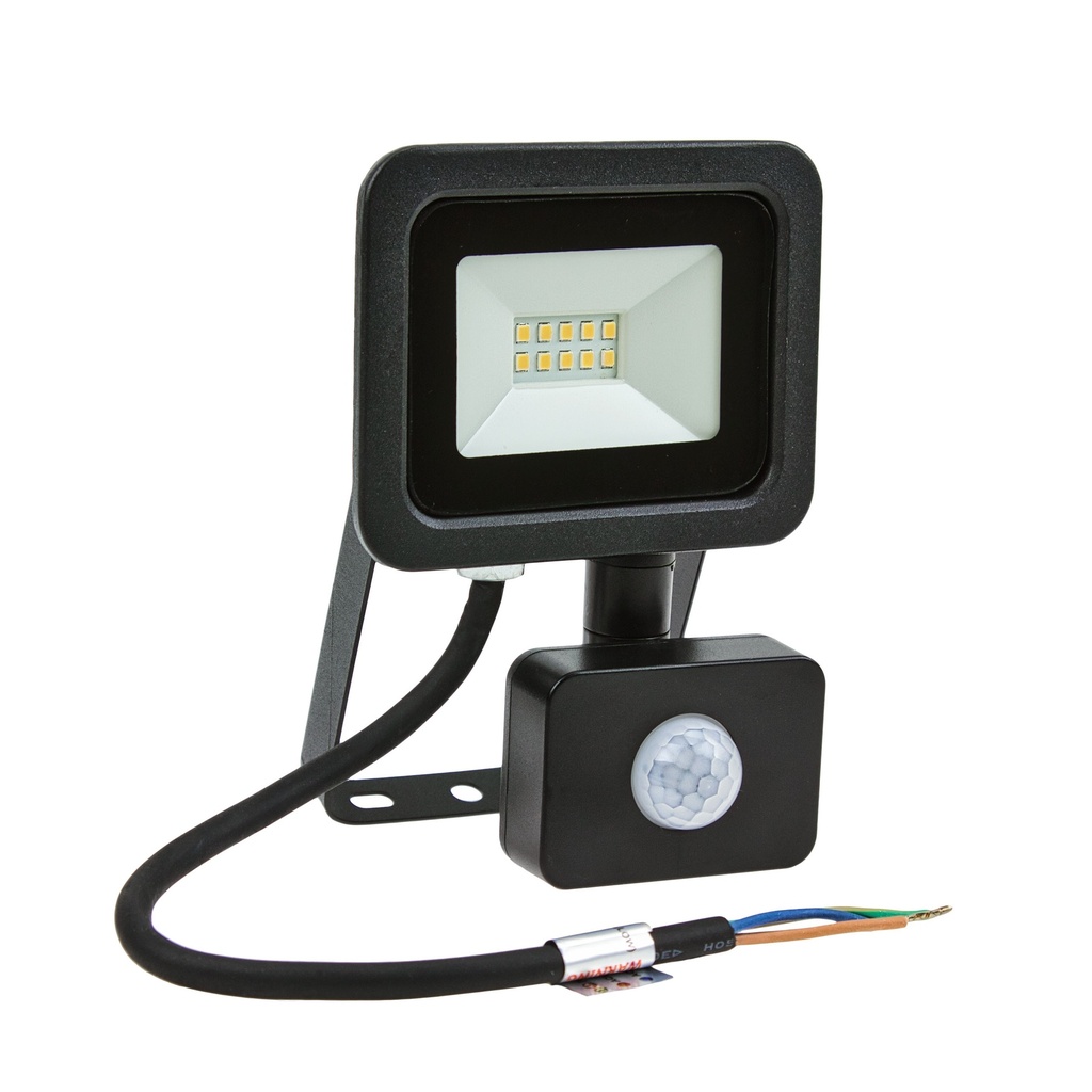 10W LED Projektør m. sensor 3000K 810 Lumen