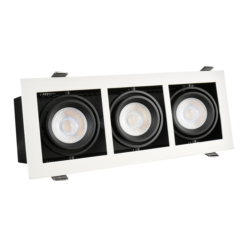 LED Triple Downlight 230V GU10 - Hvid