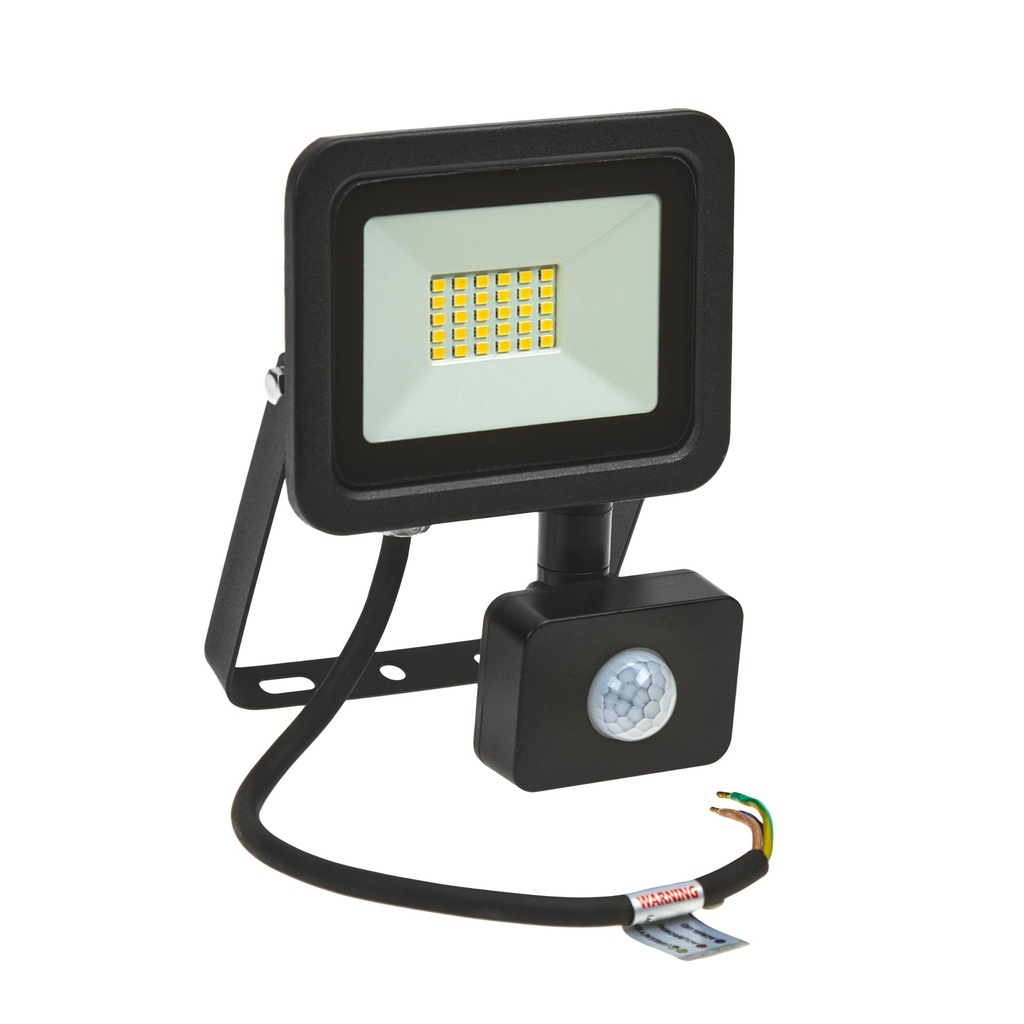 20W LED projektør m. sensor 4000K 1750 Lumen