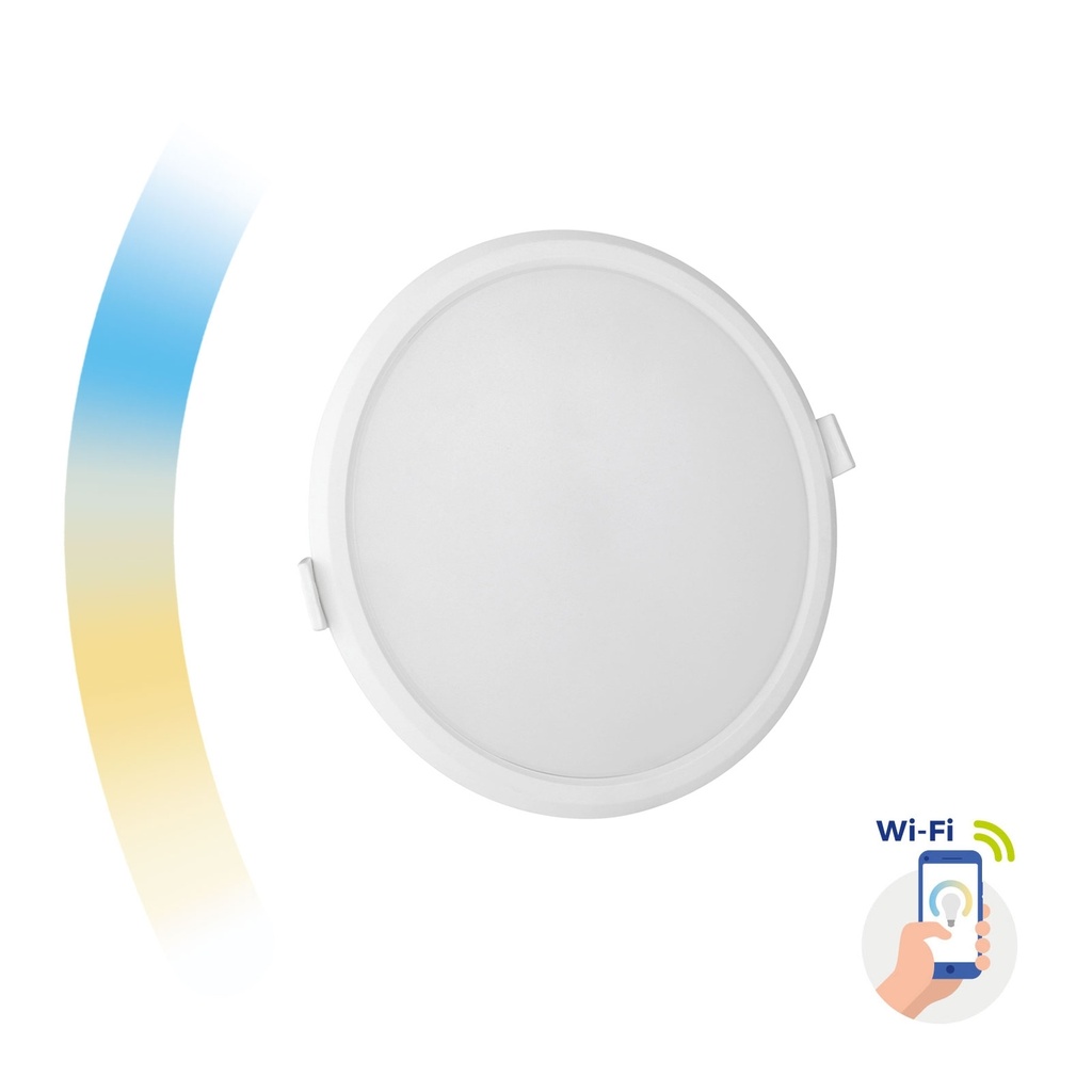 12W Led indbygnings panel Ø 162mm med Justerbar kelvin