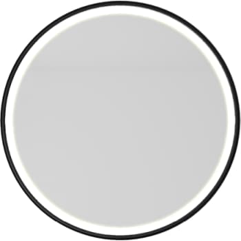 Kriss LED spejl Ø80, sort ramme, indvendigt lys, dugfrit område