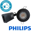 Indbygningsspot m 5W Philips dæmpbar LED pære 3000K - Mat sort