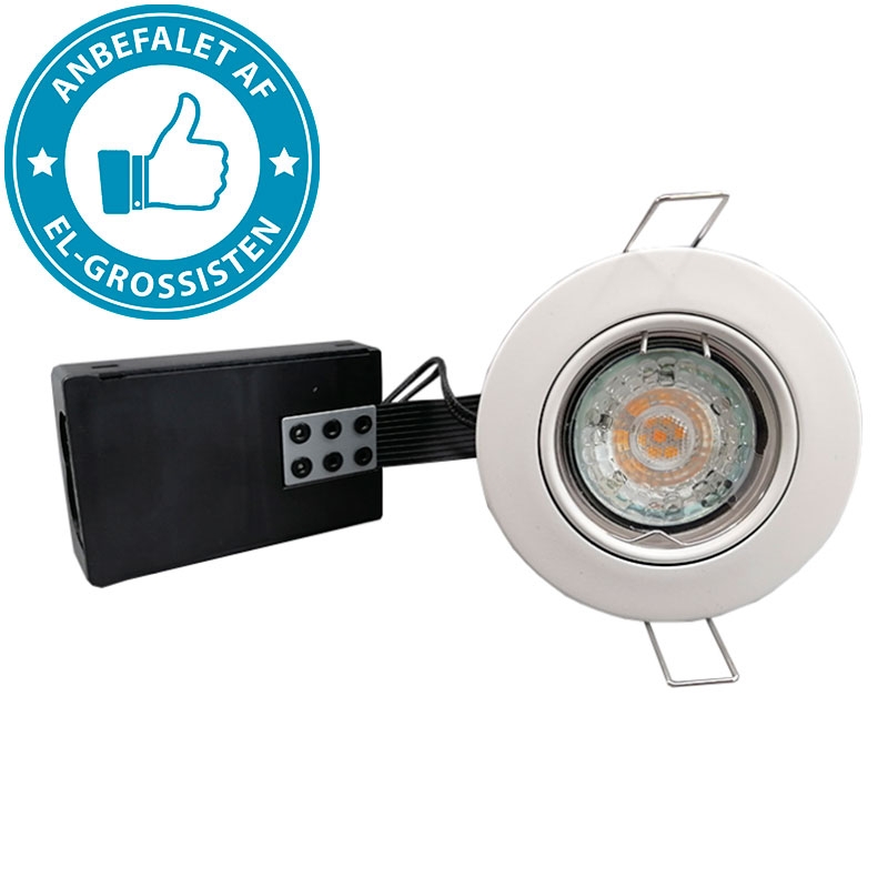 Pro Indbygningsspot m 5,5W DimTone LED pære - Mat hvid