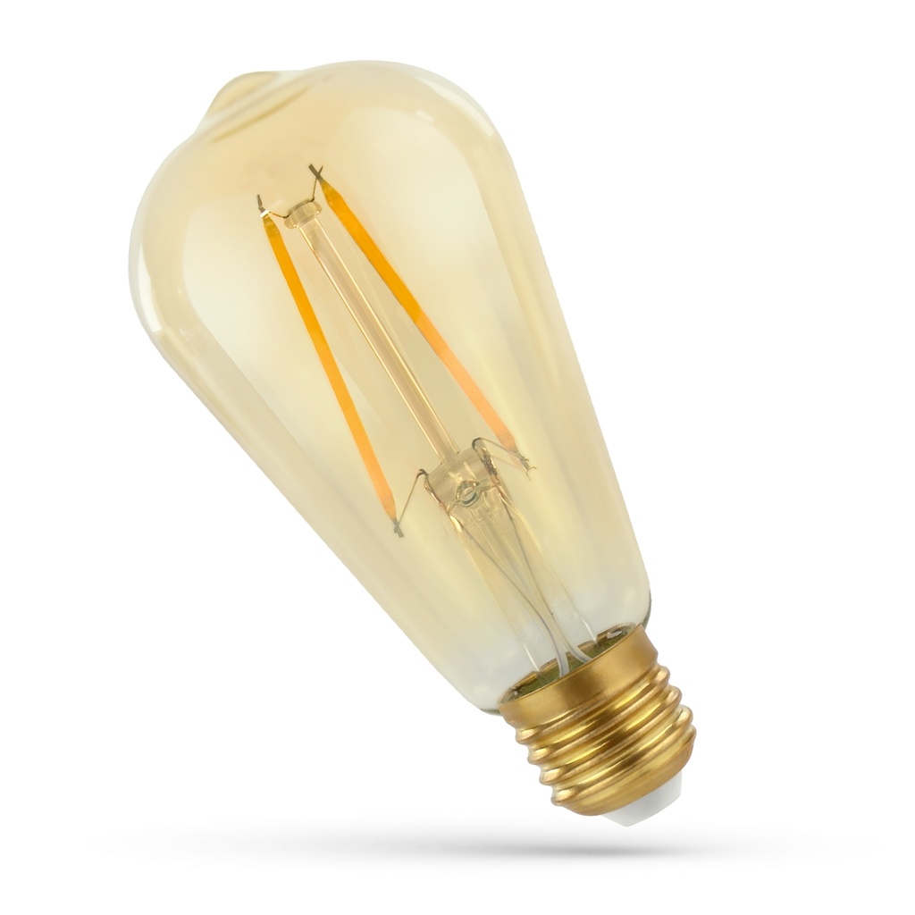 2W LED Retro pære E27 2700 K Guld