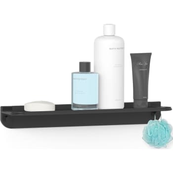 Hefe glide hylde til badet - sort aluminium