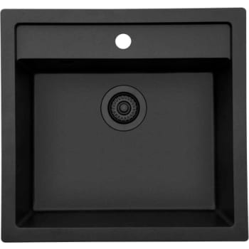 Lavabo Jupiter 60 Granitek køkkenvask, sort, sort afløb