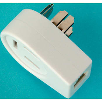 Teleadapter 3P DK/RJ45, hvid