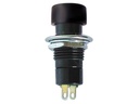 Trykkontakt - 1P OFF-ON 3A/125V, Sort (Ø10,2mm)