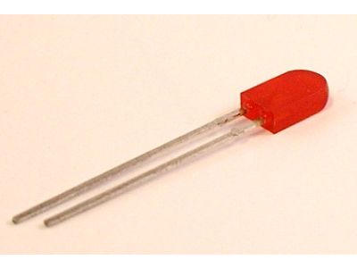 LED RØD - 2,5x5mm m. rund top