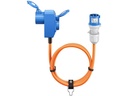 CEE adapterkabel - 3P han til 3P hun + 1 x Jord (1,5m)