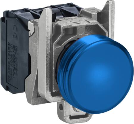 Lampe komplet blå 24VAC/DC med LED u/trafo